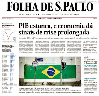 Leia o Jornal Folha de São Paulo do dia 02.09.2021