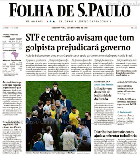 Leia o Jornal Folha de São Paulo do dia 06.09.2021