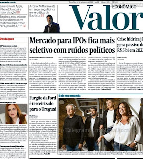 Leia o Jornal Valor Econômico do dia 14.09.2021