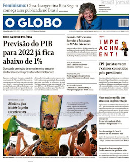 Leia o Jornal O Globo do dia 15.09.2021