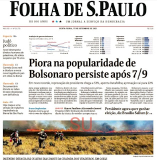Leia o Jornal Folha de São Paulo do dia 17.09.2021
