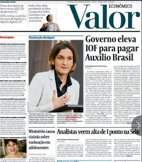 Leia o Jornal Valor Econômico do dia 20.09.2021