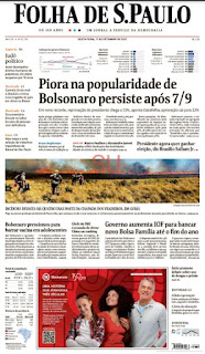 Leia o Jornal Folha de São Paulo do dia 20.09.2021