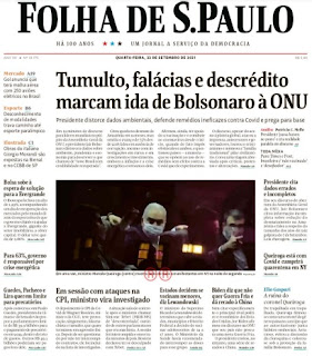 Leia o Jornal Folha de São Paulo do dia 22.09.2021