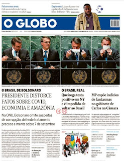 Leia o Jornal O Globo do dia 22.09.2021
