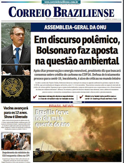 Leia o Jornal Correio Brazilense do dia 22.09.2021
