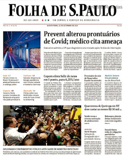 Leia o Jornal Folha de São Paulo do dia 23.09.2021