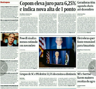 Leia o Jornal Valor Econômico do dia 23.09.2021