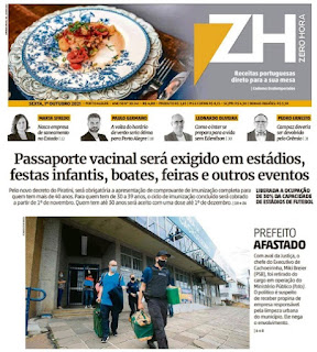 Leia o Jornal Zero Hora do dia 01.10.2021
