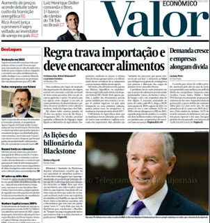 Leia o Jornal Valor Econômico do dia 04.10.2021