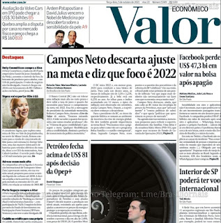 Leia o Jornal Valor Econômico do dia 05.10.2021