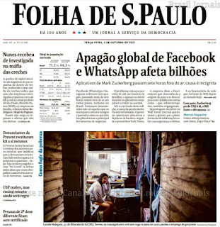 Leia o Jornal Folha de São Paulo do dia 05.10.2021