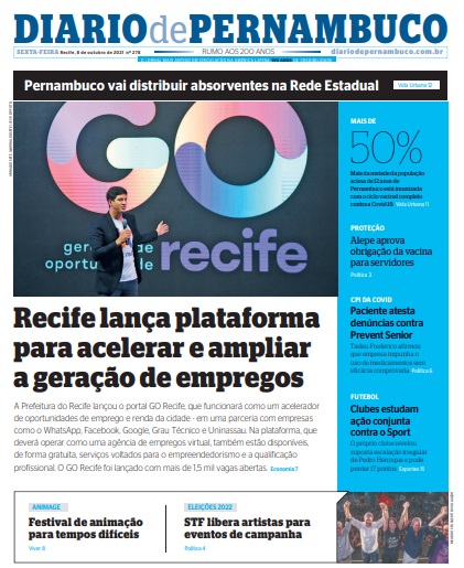 Leia o Jornal Diário de Pernambuco do dia 08.10.2021