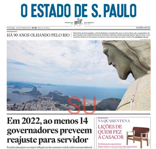 Leia o Jornal Estadão do dia 10.10.2021