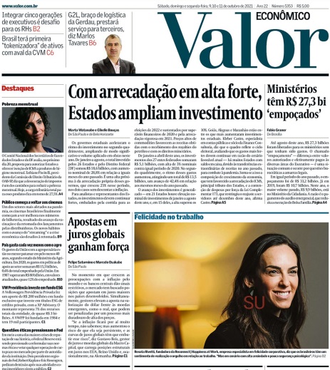 Leia o Jornal Valor Econômico do dia 11.10.2021