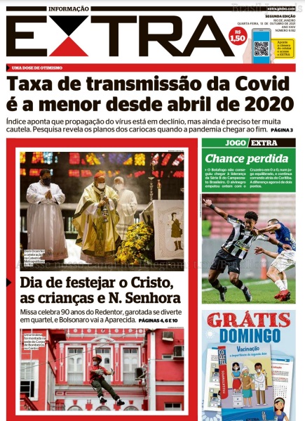 Leia o Jornal Extra do dia 13.10.2021