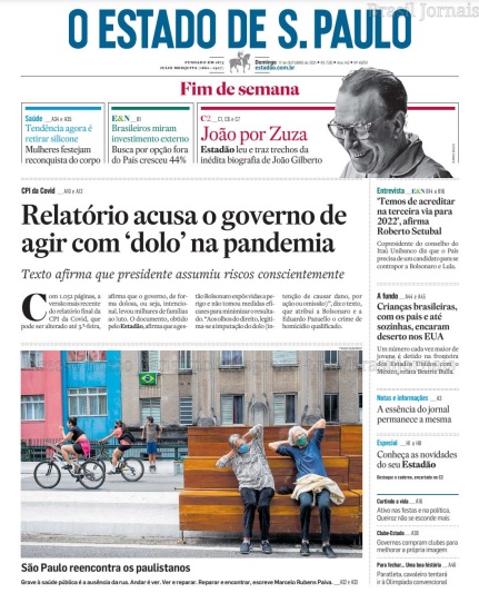 Leia o Jornal Estadão do dia 17.10.2021