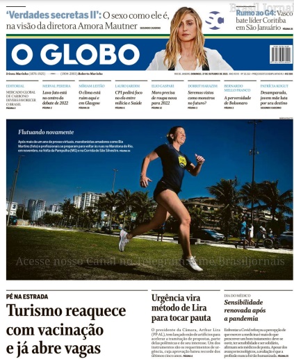 Leia o Jornal O Globo do dia 17.10.2021