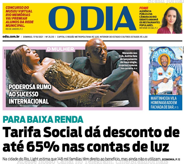 Leia o Jornal O Dia do dia 17.10.2021