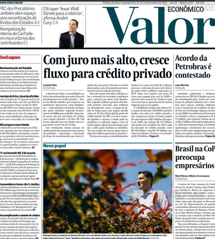Leia o Jornal Valor Economico do dia 18.10.2021