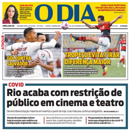 Leia o Jornal O Dia do dia 18.10.2021
