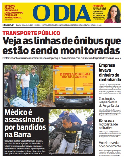 Leia o Jornal O Dia do dia 20.10.2021