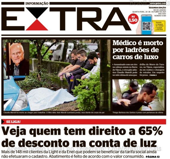 Leia o Jornal Extra do dia 20.10.2021