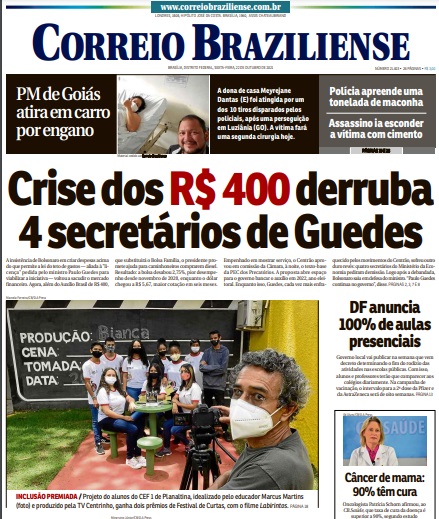 Leia o Jornal Correio Braziliense do dia 22.10.2021