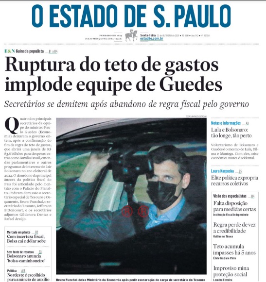 Leia o Jornal Estadão do dia 22.10.2021