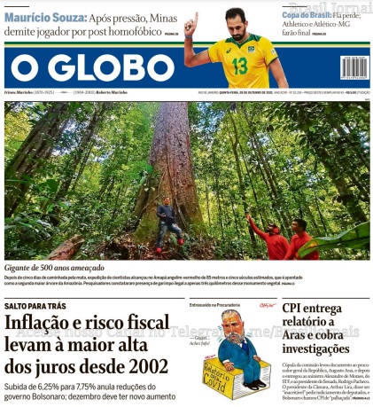 Leia o Jornal O Globo do dia 28.10.2021