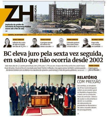 Leia o Jornal Zero Hora do dia 28.10.2021