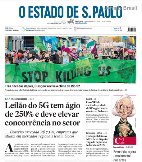 Leia o Jornal Estadão do dia 05.11.2021