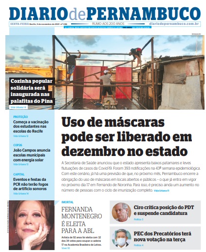 Leia o Jornal Diário de Pernambuco do dia 05.11.2021