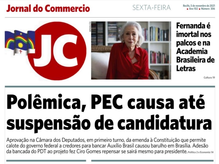 Leia o Jornal do Comércio do dia 05.11.2021