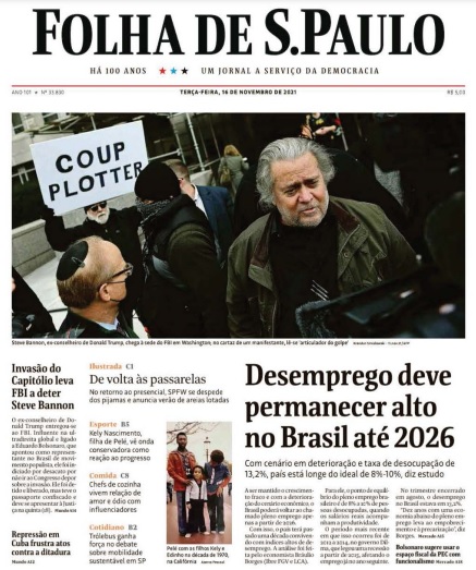 Leia o Jornal Folha de São Paulo do dia 16.11.2021