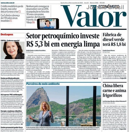 Leia o Jornal Valor Econômico do dia 24.11.2021