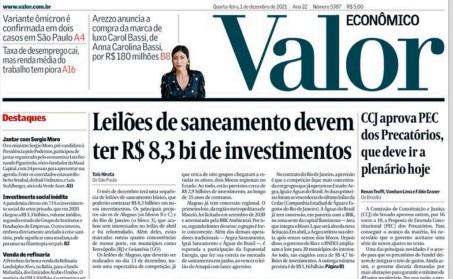 Leia o Jornal Valor Econômico do dia 01.12.2021