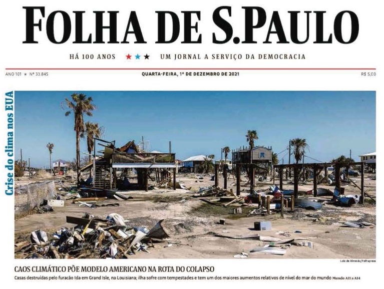 Leia o Jornal Folha de São Paulo do dia 01.12.2021