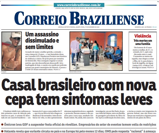 Leia o Jornal Correio Brazileinse do dia 01.12.2021