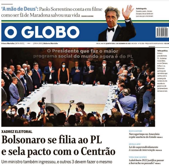 Leia o Jornal O Globo do dia 01.12.2021