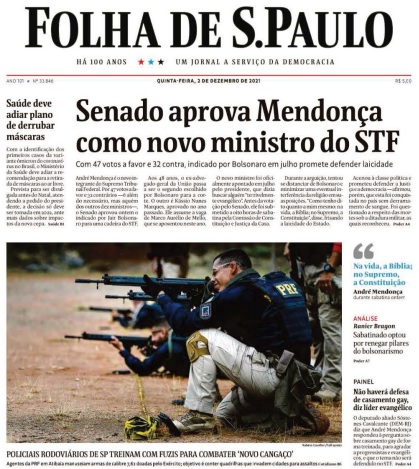 Leia o Jornal Folha de São Paulo do dia 02.12.2021