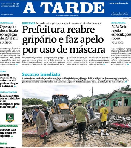 Leia o Jornal A Tarde do dia 15.12.2021