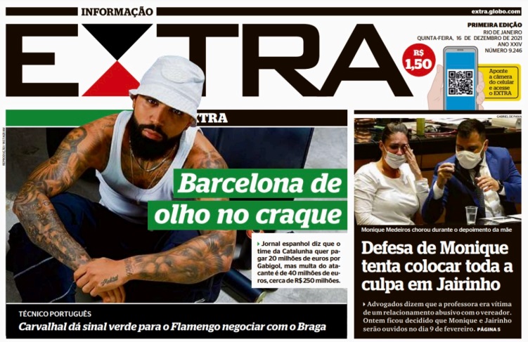 Leia o Jornal Extra do dia 16.12.2021