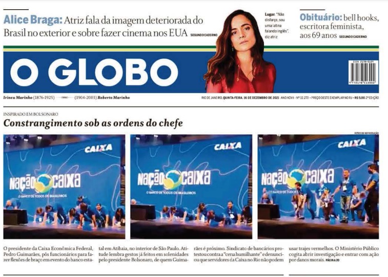 Leia o Jornal O Globo do dia 16.12.2021