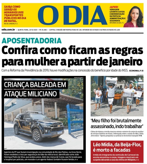 Leia o Jornal O Dia do dia 23.12.2021