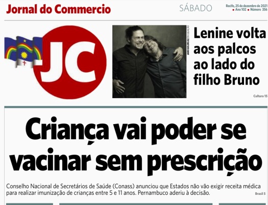 Leia o Jornal do Comércio do dia 25.12.2021