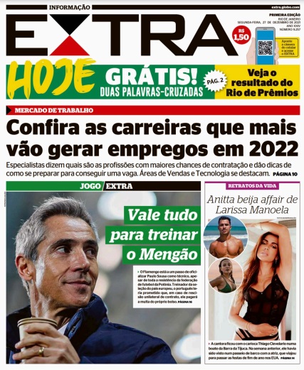 Leia o Jornal Extra do dia 27.12.2021