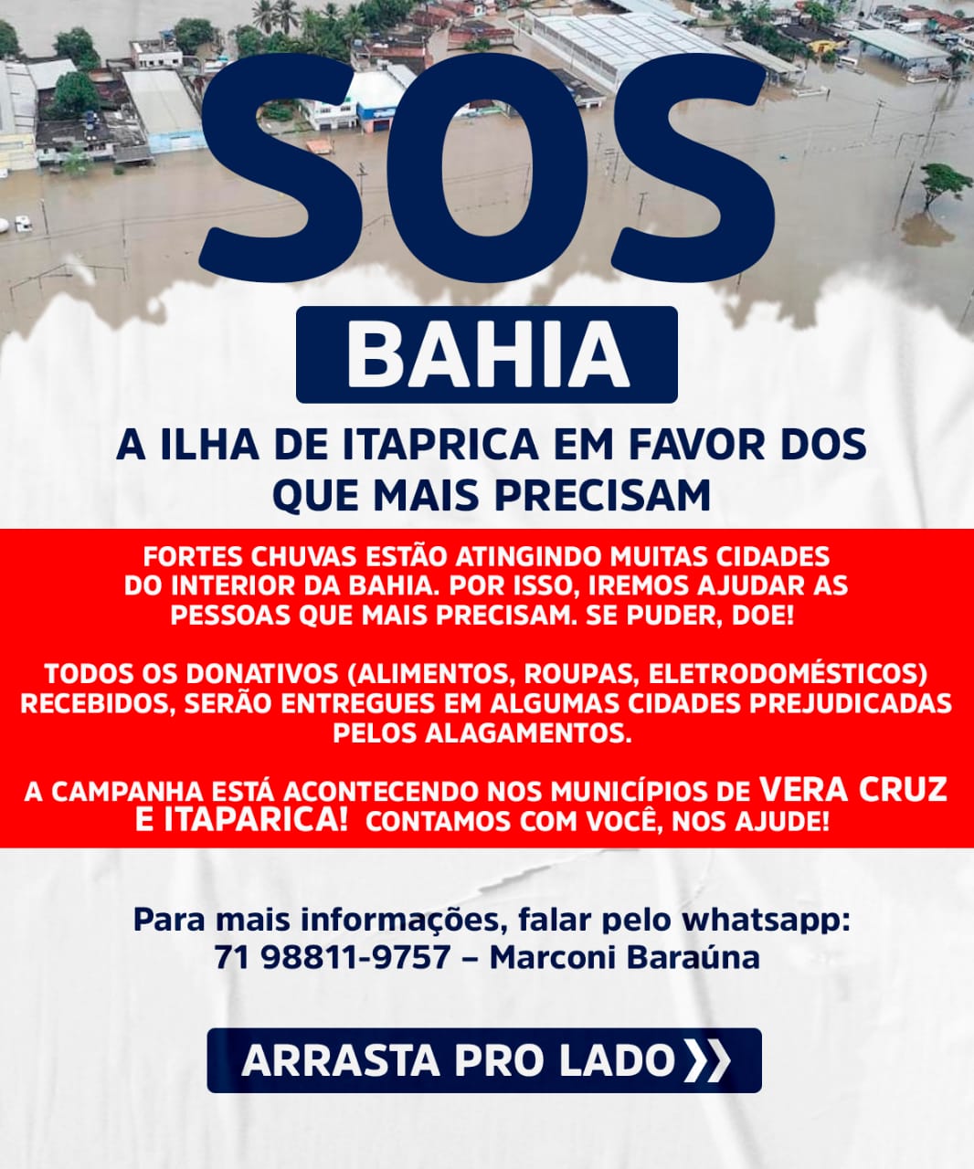 SOS Bahia: Terminais São Joaquim e Bom Despacho são pontos de arrecadação de donativos para o Sul da Bahia
