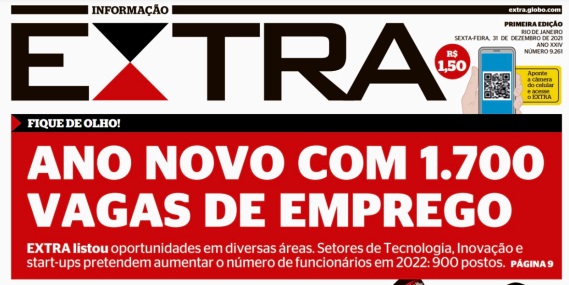 Leia o Jornal Extra do dia 31.12.2021