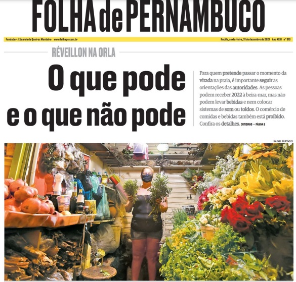 Leia o Jornal Folha de Pernambuco do dia 31.12.2021